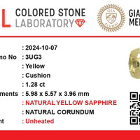 1.28 Ct. Yellow Sapphire from Ceylon (Sri Lanka) Scan Report
