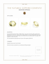 1.02 Ct. Yellow Sapphire from Ceylon (Sri Lanka) Appraisal