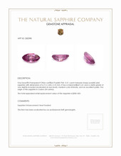 0.51 Ct. Purplish Pink Sapphire from Ceylon (Sri Lanka) Appraisal