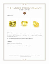 1.39 Ct. Yellow Sapphire from Ceylon (Sri Lanka) Appraisal
