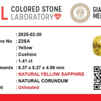 1.39 Ct. Yellow Sapphire from Ceylon (Sri Lanka) Scan Report