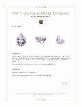 0.75 Ct. Purple Sapphire from Ceylon (Sri Lanka) Appraisal
