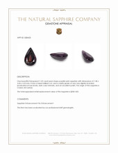 1.02 Ct. Purplish Pink Sapphire from Ceylon (Sri Lanka) Appraisal