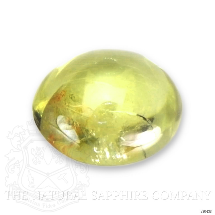 0.45 Ct. Greenish Yellow Cabochon Sapphire from Ceylon (Sri Lanka)