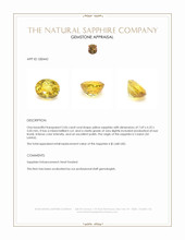 2.06 Ct. Yellow Sapphire from Ceylon (Sri Lanka) Appraisal