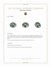 0.59 Ct. Bluish Green Cabochon Sapphire from Ceylon (Sri Lanka) Appraisal