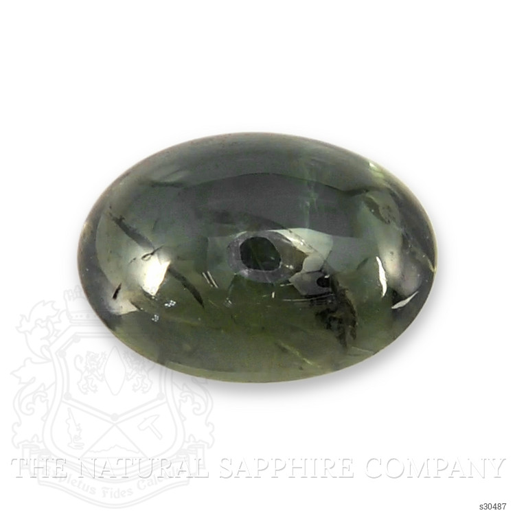 0.67 Ct. Green Cabochon Sapphire from Ceylon (Sri Lanka)