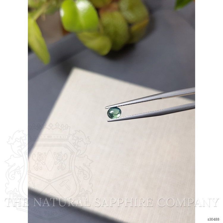 0.59 Ct. Bluish Green Cabochon Sapphire from Ceylon (Sri Lanka)