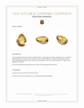 1.88 Ct. Yellowish Brown Sapphire from Thailand Appraisal