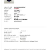 1.18 Ct. Blue Sapphire from Madagascar Scan Report