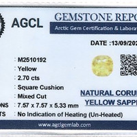 2.70 Ct. Yellow Sapphire from Ceylon (Sri Lanka) Scan Report