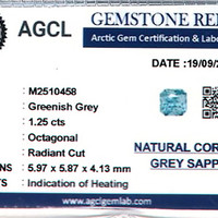 1.24 Ct. Bluish Green Sapphire from Ceylon (Sri Lanka) Scan Report