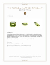 1.60 Ct. Green Sapphire from Ceylon (Sri Lanka) Appraisal