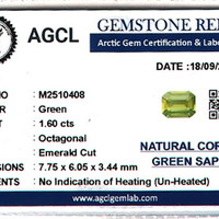 1.60 Ct. Green Sapphire from Ceylon (Sri Lanka) Scan Report