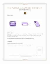 3.14 Ct. Pinkish Purple Sapphire from Ceylon (Sri Lanka) Appraisal