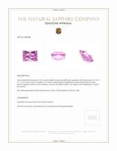 2.03 Ct. Purplish Pink Sapphire from Ceylon (Sri Lanka) Appraisal