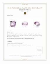 2.26 Ct. Purplish Pink Sapphire from Ceylon (Sri Lanka) Appraisal