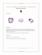 2.26 Ct. Purplish Pink Sapphire from Ceylon (Sri Lanka) Appraisal
