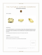 1.15 Ct. Yellow Sapphire from Ceylon (Sri Lanka) Appraisal