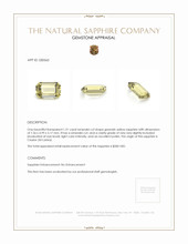1.31 Ct. Greenish Yellow Sapphire from Ceylon (Sri Lanka) Appraisal