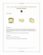 1.34 Ct. Yellow Sapphire from Ceylon (Sri Lanka) Appraisal