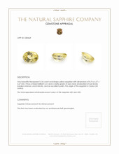 2.26 Ct. Yellow Sapphire from Ceylon (Sri Lanka) Appraisal