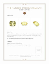 3.46 Ct. Yellow Sapphire from Ceylon (Sri Lanka) Appraisal