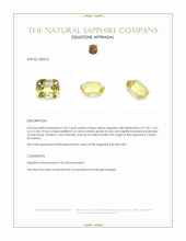 3.46 Ct. Yellow Sapphire from Ceylon (Sri Lanka) Appraisal