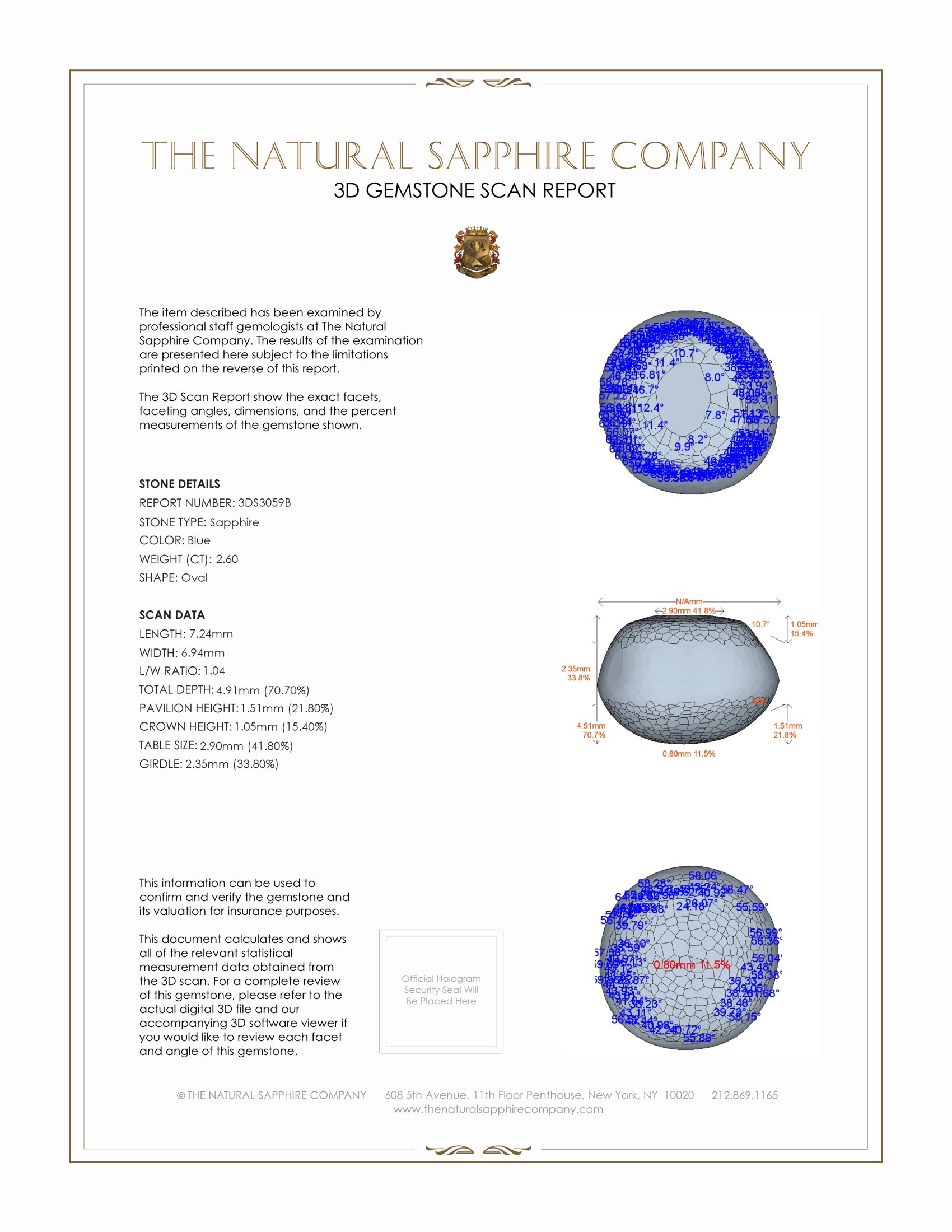 2.60 Ct. Blue Star Sapphire from Burma (Myanmar)