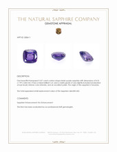 3.07 Ct. Bluish Purple Sapphire from Tanzania Appraisal