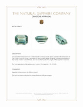 2.10 Ct. Bluish Green Sapphire from Tanzania Appraisal