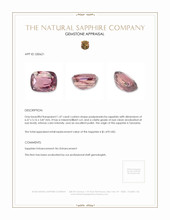 1.47 Ct. Purplish Pink Sapphire from Tanzania Appraisal