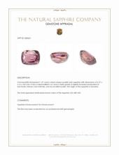 1.47 Ct. Purplish Pink Sapphire from Tanzania Appraisal