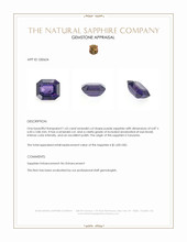 1.65 Ct. Purple Sapphire from Tanzania Appraisal
