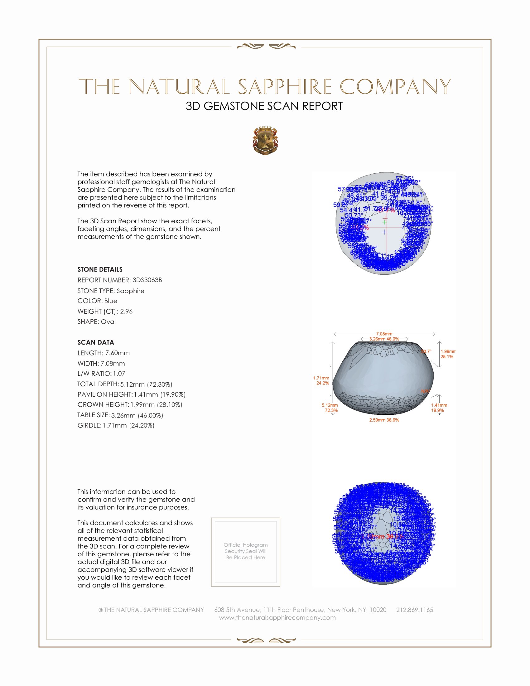 2.96 Ct. Blue Star Sapphire from Burma (Myanmar)