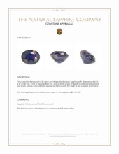 2.38 Ct. Bluish Purple Sapphire from Tanzania Appraisal
