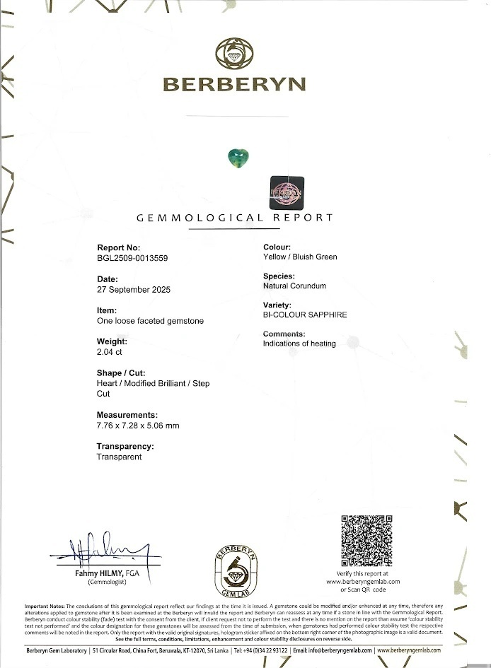 2.04 Ct. Bi Color Sapphire from Madagascar