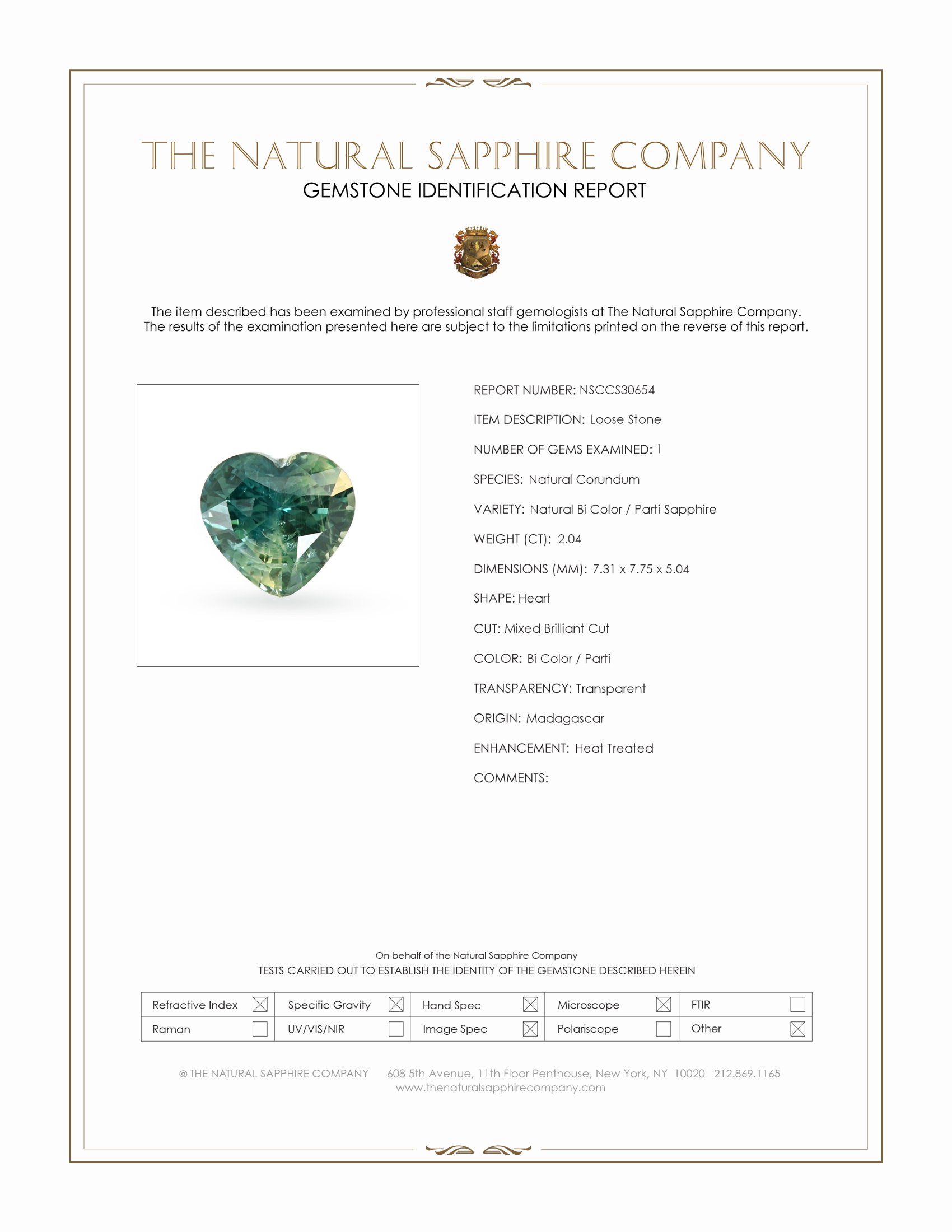 2.04 Ct. Bi Color / Parti Sapphire from Madagascar