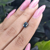 1.58 Ct. Greenish Blue Sapphire from Madagascar Life Style