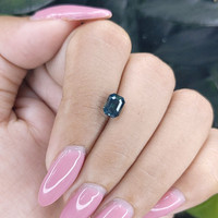1.58 Ct. Greenish Blue Sapphire from Madagascar Life Style