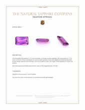 1.37 Ct. Pinkish Purple Sapphire from Ceylon (Sri Lanka) Appraisal