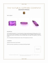 1.37 Ct. Purple Sapphire from Ceylon (Sri Lanka) Appraisal