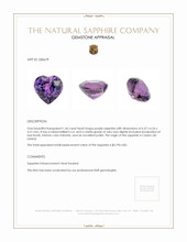 1.46 Ct. Pinkish Purple Sapphire from Ceylon (Sri Lanka) Appraisal