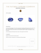 1.48 Ct. Blue Sapphire from Ceylon (Sri Lanka) Appraisal