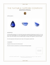 1.59 Ct. Blue Sapphire from Ceylon (Sri Lanka) Appraisal