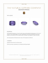 1.63 Ct. Violet Sapphire from Ceylon (Sri Lanka) Appraisal
