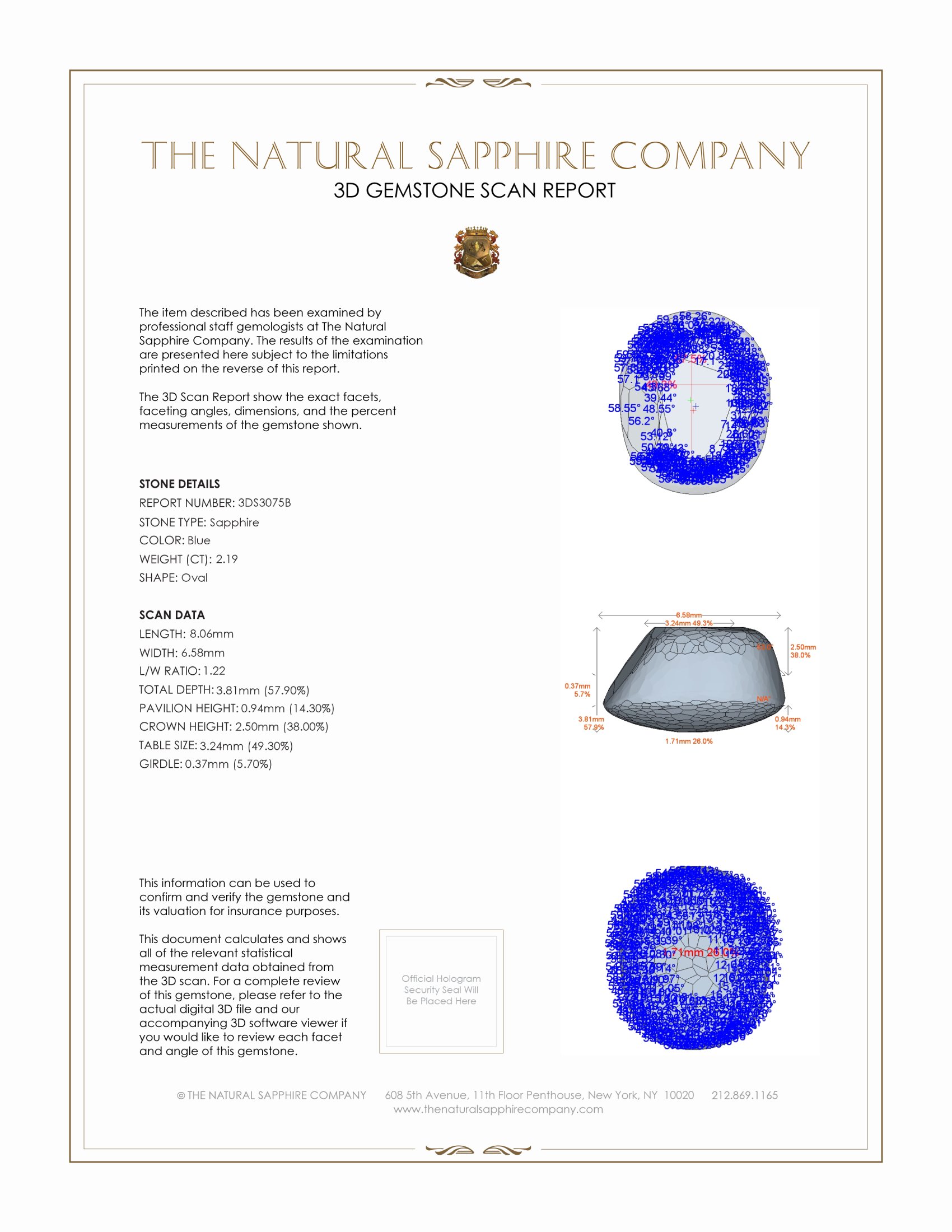 2.19 Ct. Blue Star Sapphire from Burma (Myanmar)