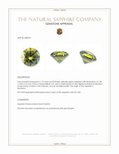 1.75 Ct. Yellowish Green Sapphire from Montana Appraisal