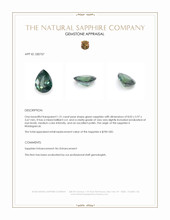 1.31 Ct. Green Sapphire from Madagascar Appraisal