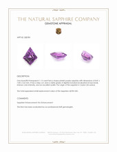 1.13 Ct. Pinkish Purple Sapphire from Ceylon (Sri Lanka) Appraisal